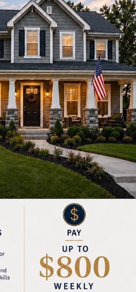 Residential rental property at dusk